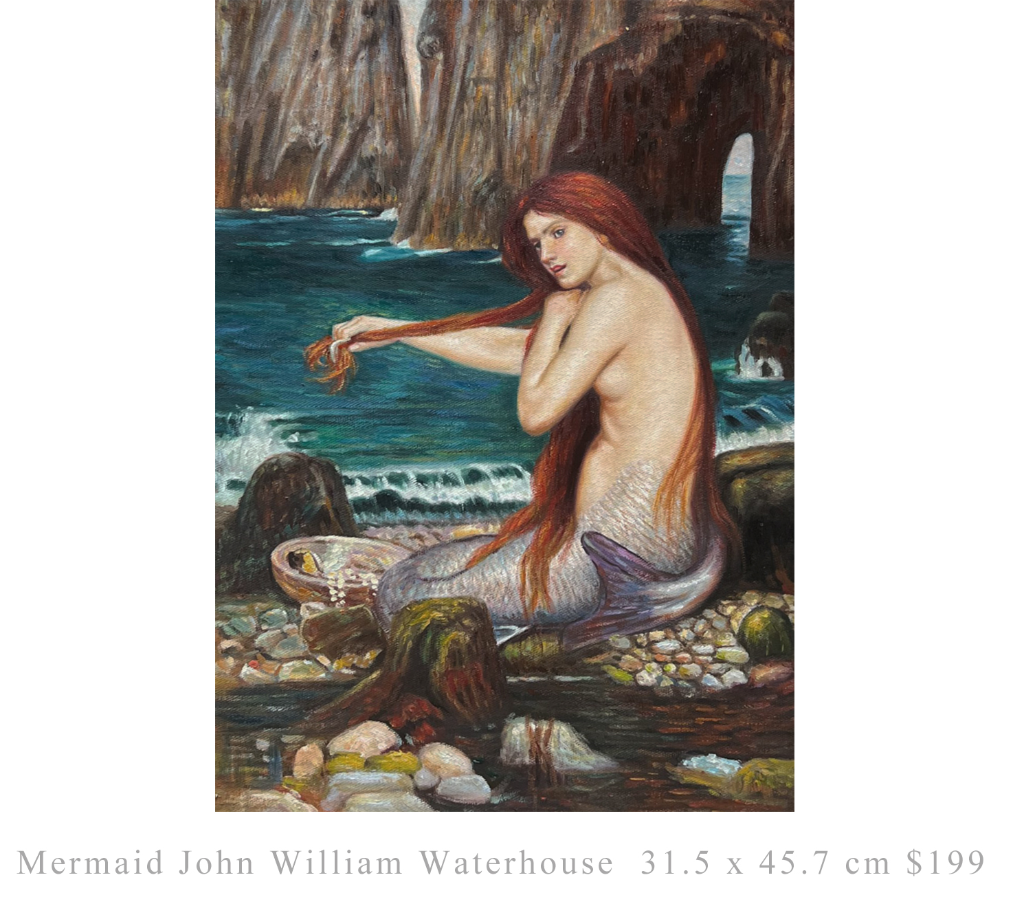 mermaid John William Waterhouse 32x46inches EUR199 Ölgemälde